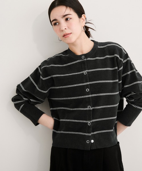 Healthknit(ヘルスニット)の「【Healthknit/ヘルスニット】Silky Mole Knit Cardigan/セットアップ対応(カーディガン/ボレロ・レディース・ブラウン系その他2/チャコールグレー/キナリ・FREE)」の3枚目の写真