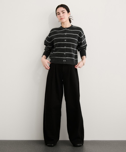 Healthknit(ヘルスニット)の「【Healthknit/ヘルスニット】Silky Mole Knit Cardigan/セットアップ対応(カーディガン/ボレロ・レディース・ブラウン系その他2/チャコールグレー/キナリ・FREE)」の4枚目の写真