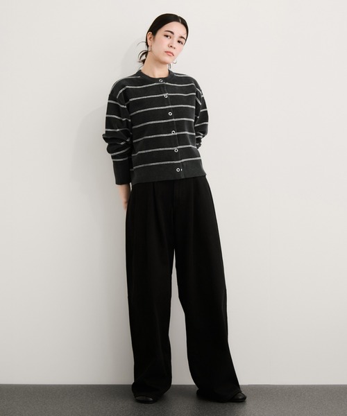 Healthknit(ヘルスニット)の「【Healthknit/ヘルスニット】Silky Mole Knit Cardigan/セットアップ対応(カーディガン/ボレロ・レディース・ブラウン系その他2/チャコールグレー/キナリ・FREE)」の5枚目の写真