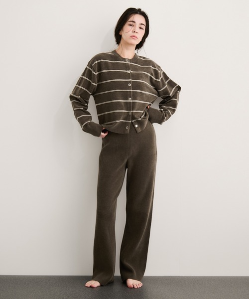 Healthknit(ヘルスニット)の「【Healthknit/ヘルスニット】Silky Mole Knit Cardigan/セットアップ対応(カーディガン/ボレロ・レディース・ブラウン系その他2/チャコールグレー/キナリ・FREE)」の8枚目の写真