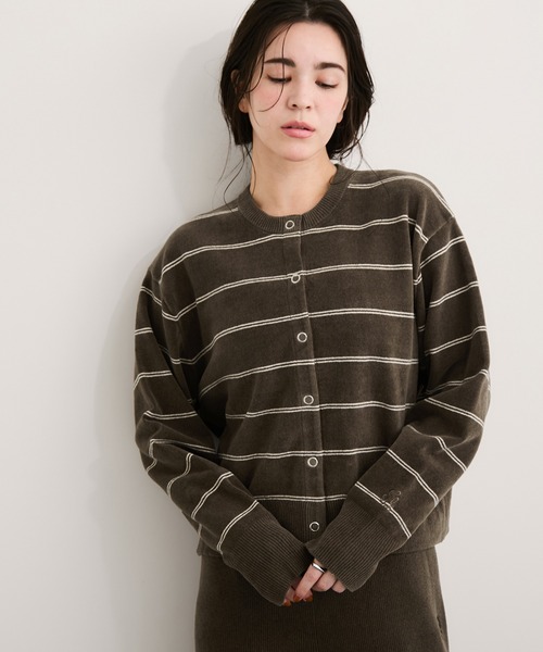 Healthknit(ヘルスニット)の「【Healthknit/ヘルスニット】Silky Mole Knit Cardigan/セットアップ対応(カーディガン/ボレロ・レディース・ブラウン系その他2/チャコールグレー/キナリ・FREE)」の11枚目の写真