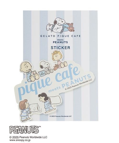 gelato pique(ジェラートピケ)の「【PEANUTS】オリジナルアート ダイカットステッカー(ステッカー/テープ・レディース・ライトブルー/オフホワイト/ブルー・F)」の6枚目の写真