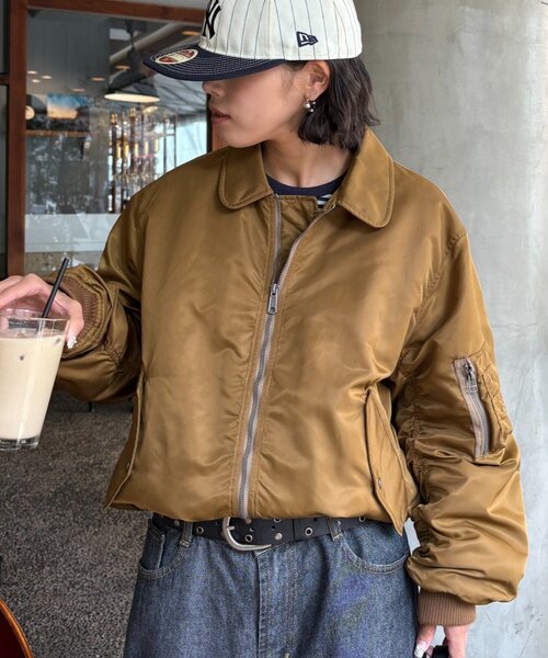 CIAOPANIC TYPY（チャオパニックティピー）の「【UNISEX】CWU-45Pフライトジャケット/MA-1（MA-1・レディース・ブラック/カーキ/キャメル・MEDIUM/LARGE）」の12枚目の写真