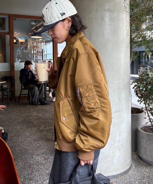 CIAOPANIC TYPY（チャオパニックティピー）の「【UNISEX】CWU-45Pフライトジャケット/MA-1（MA-1・レディース・ブラック/カーキ/キャメル・MEDIUM/LARGE）」の14枚目の写真