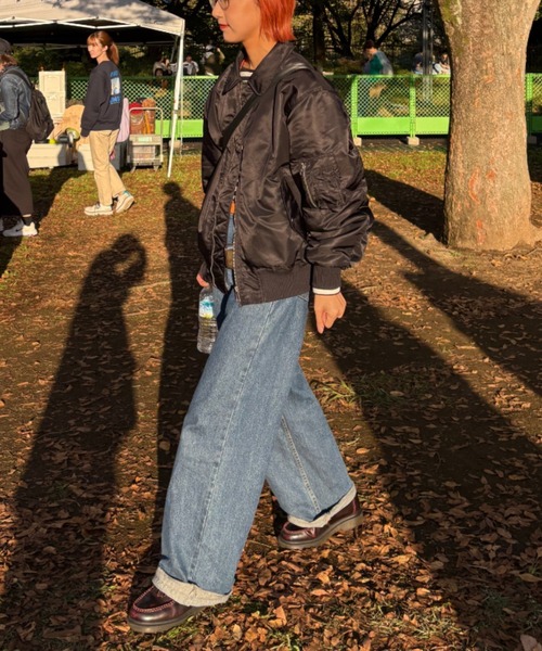 CIAOPANIC TYPY（チャオパニックティピー）の「【UNISEX】CWU-45Pフライトジャケット/MA-1（MA-1・レディース・ブラック/カーキ/キャメル・MEDIUM/LARGE）」の8枚目の写真