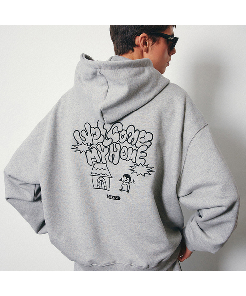 GAKKAI UNIONS(ガッカイユニオンズ)の「ウェルカムホーム刺繍フードジップアップグレー(パーカー・レディース・その他・SMALL/MEDIUM/LARGE)」の1枚目の写真