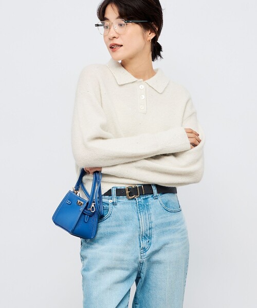 NOLLEY’S Sophi(ノーリーズソフィ)の「モヘヤポロ衿プルオーバー(ニット/セーター・レディース・ベビーピンク/ホワイト/グレー・38)」の5枚目の写真