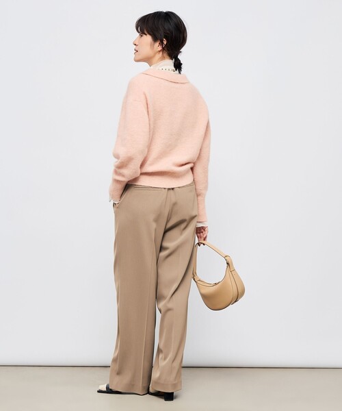 NOLLEY’S Sophi(ノーリーズソフィ)の「モヘヤポロ衿プルオーバー(ニット/セーター・レディース・ベビーピンク/ホワイト/グレー・38)」の9枚目の写真