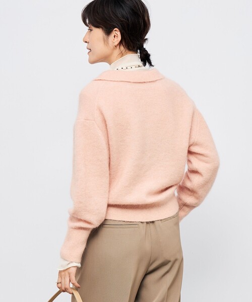 NOLLEY’S Sophi(ノーリーズソフィ)の「モヘヤポロ衿プルオーバー(ニット/セーター・レディース・ベビーピンク/ホワイト/グレー・38)」の12枚目の写真