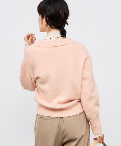 NOLLEY’S Sophi(ノーリーズソフィ)の「モヘヤポロ衿プルオーバー(ニット/セーター・レディース・ベビーピンク/ホワイト/グレー・38)」の13枚目の写真