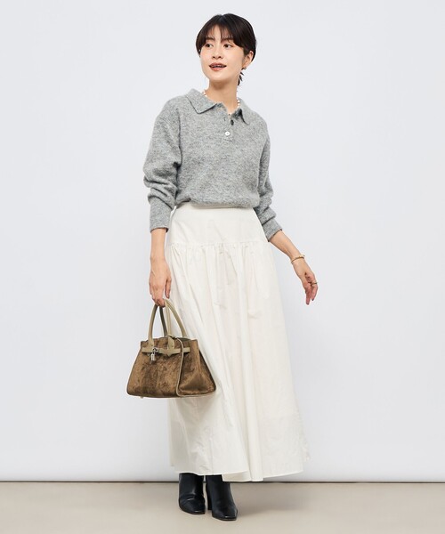 NOLLEY’S Sophi(ノーリーズソフィ)の「モヘヤポロ衿プルオーバー(ニット/セーター・レディース・ベビーピンク/ホワイト/グレー・38)」の16枚目の写真