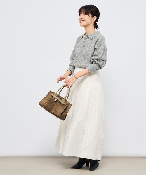 NOLLEY’S Sophi(ノーリーズソフィ)の「モヘヤポロ衿プルオーバー(ニット/セーター・レディース・ベビーピンク/ホワイト/グレー・38)」の19枚目の写真