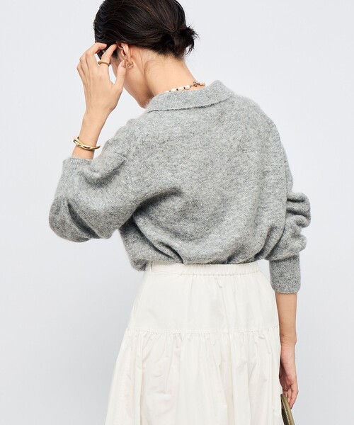 NOLLEY’S Sophi(ノーリーズソフィ)の「モヘヤポロ衿プルオーバー(ニット/セーター・レディース・ベビーピンク/ホワイト/グレー・38)」の22枚目の写真