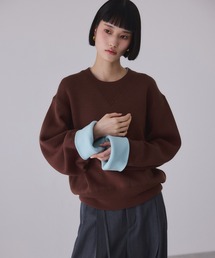 ADAM ET ROPE'（アダムエロペ）の「バイカラーリバーシブルニットプルオーバー（ニット/セーター）」