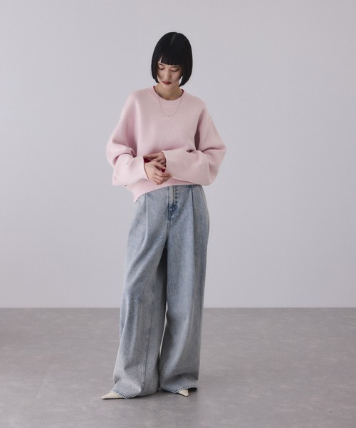 バイカラーリバーシブルニットプルオーバー（ニット/セーター）｜ADAM