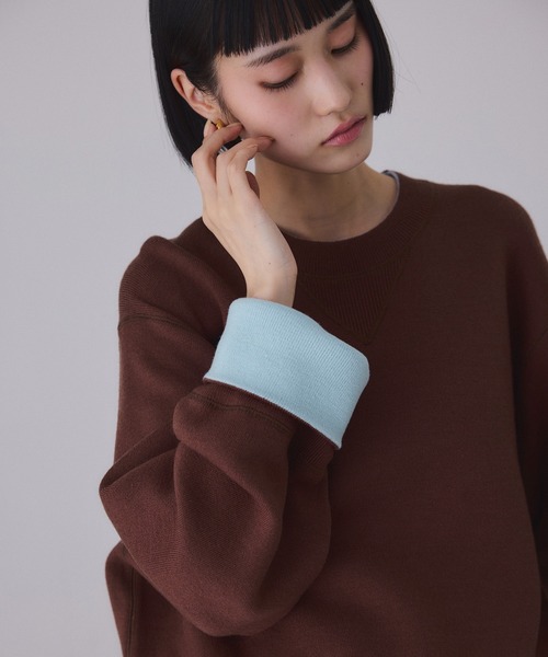 バイカラーリバーシブルニットプルオーバー（ニット/セーター）｜ADAM