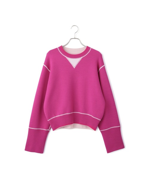 バイカラーリバーシブルニットプルオーバー（ニット/セーター）｜ADAM