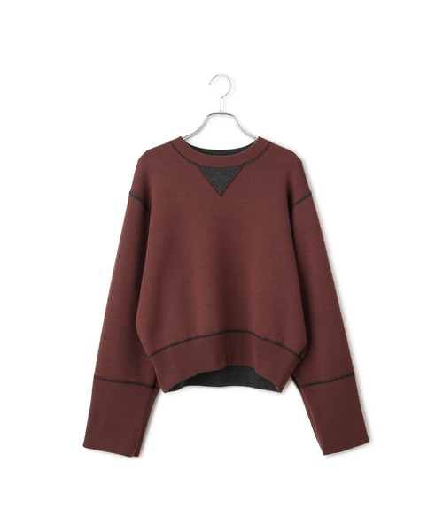 バイカラーリバーシブルニットプルオーバー（ニット/セーター）｜ADAM