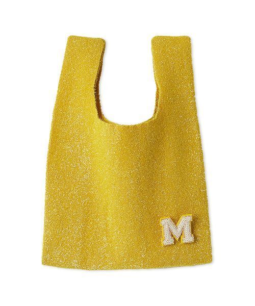 Mila Owen（ミラオーウェン）の「ビーズバッチ付きラメニットトートバッグ（トートバッグ・レディース・イエロー/ブラウン/ライトブルー/ブラック・F）」の4枚目の写真