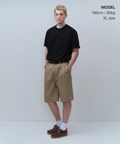 MUSINSA STANDARD（ムシンサスタンダード）の「ヘビーウェイトリラックスクルーネックポケットTシャツ[ブラック]（Tシャツ/カットソー・メンズ・その他・SMALL/MEDIUM/LARGE/X-LARGE/XX-LARGE/XXX-LARGE）」の5枚目の写真