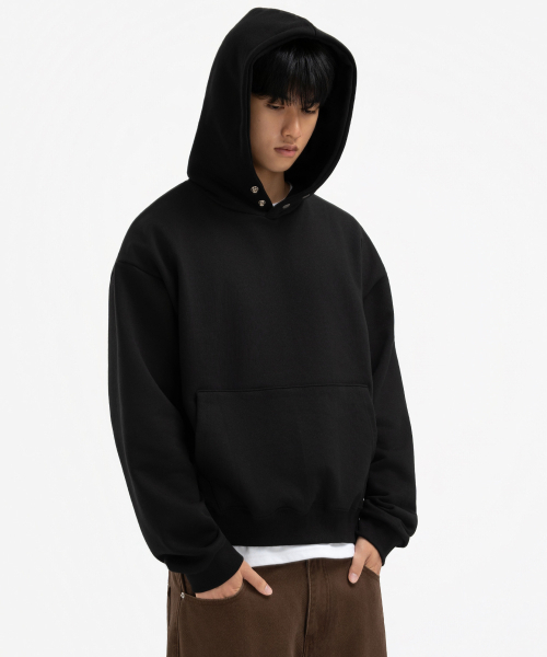 UNDEROFF(アンダーオフ)の「オーバーサイズセミクロップスナップフードグレー(パーカー・メンズ・グレー・SMALL/MEDIUM/LARGE/X-LARGE)」の3枚目の写真