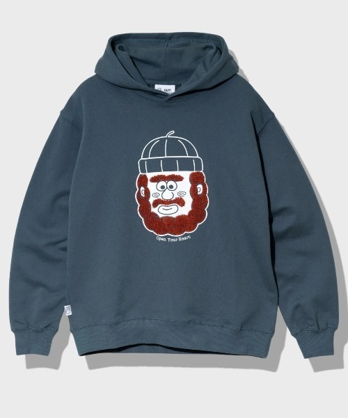 gym master（ジムマスター）の「gym master/ジムマスター　10.3oz open your heart スウェットプルパーカー（パーカー・メンズ・ブラック/ブルー系その他・X-LARGE/LARGE/MEDIUM）」の2枚目の写真