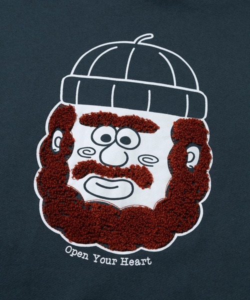 gym master（ジムマスター）の「gym master/ジムマスター　10.3oz open your heart スウェットプルパーカー（パーカー・メンズ・ブラック/ブルー系その他・X-LARGE/LARGE/MEDIUM）」の4枚目の写真