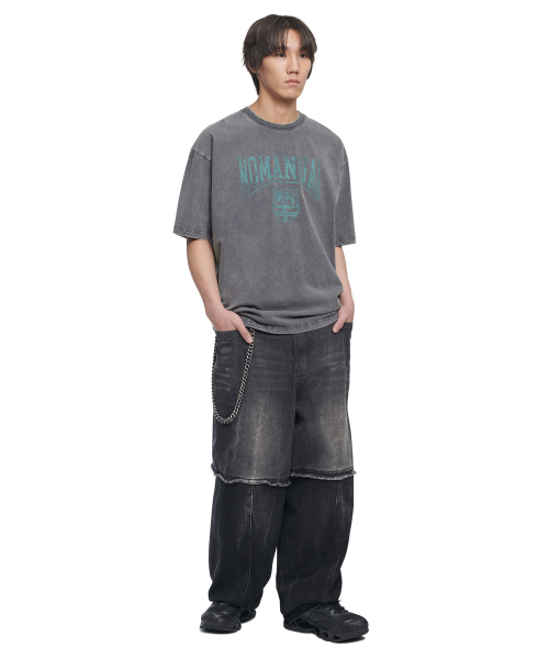 NOMANUAL(NOMANUAL)の「EMBLEM WASHED T-SHIRT - WASHED GRAY(Tシャツ/カットソー・レディース・その他・MEDIUM/LARGE/X-LARGE/SMALL)」の3枚目の写真