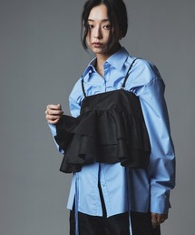 【W:Huku / ナイロンオックス】ペプラム ビスチェ / Nylon Oxford Peplum Bustier