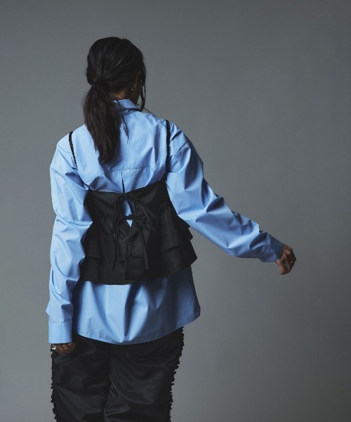 W:Huku(フーク)の「【W:Huku / ナイロンオックス】ペプラム ビスチェ / Nylon Oxford Peplum Bustier(キャミソール・レディース・ブラック/ライトベージュ/カーキ・FREE)」の21枚目の写真