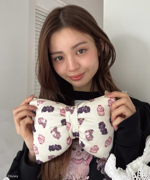Disney(ディズニー)の「【Disney】おしゃれキャット / リボンポーチ(ポーチ・レディース・オフホワイト/ローズ/ベビーピンク・FREE)」の11枚目の写真