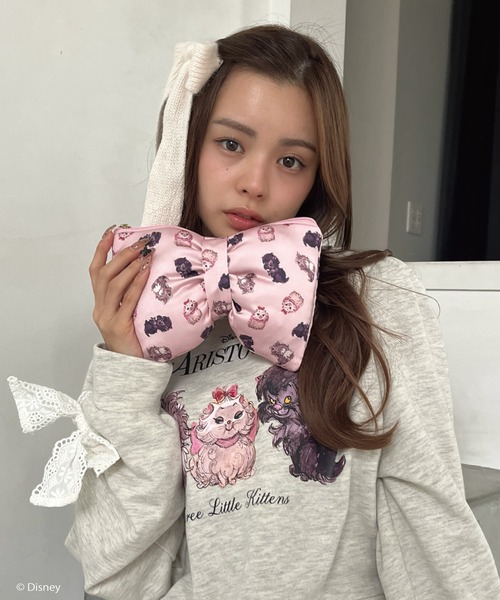 Disney(ディズニー)の「【Disney】おしゃれキャット / リボンポーチ(ポーチ・レディース・オフホワイト/ローズ/ベビーピンク・FREE)」の12枚目の写真