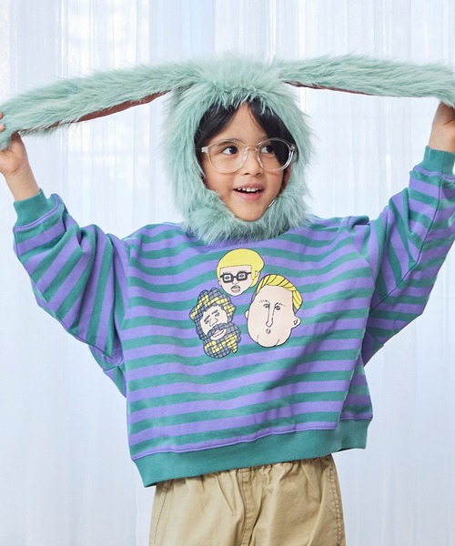 MARKEY'S（マーキーズ）の「ソウガラトレーナー（スウェット・キッズ・グリーン/ブラウン/グリーン系その他/ブラック系その他/オフホワイト/ブルー/ピンク系その他/ブラック・130/120/110/100/95/90/80/150/140）」の6枚目の写真