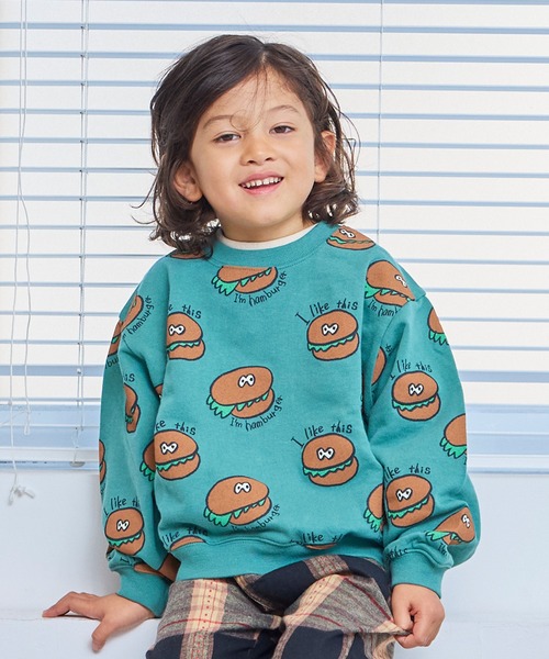 MARKEY'S（マーキーズ）の「ソウガラトレーナー（スウェット・キッズ・グリーン/ブラウン/グリーン系その他/ブラック系その他/オフホワイト/ブルー/ピンク系その他/ブラック・130/120/110/100/95/90/80/150/140）」の5枚目の写真