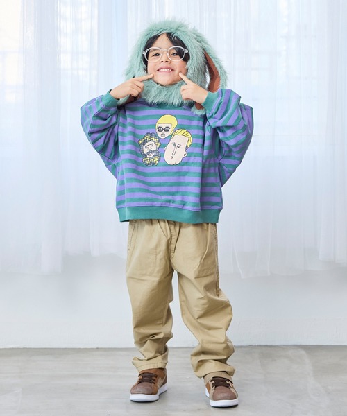 MARKEY'S（マーキーズ）の「ソウガラトレーナー（スウェット・キッズ・グリーン/ブラウン/グリーン系その他/ブラック系その他/オフホワイト/ブルー/ピンク系その他/ブラック・130/120/110/100/95/90/80/150/140）」の21枚目の写真