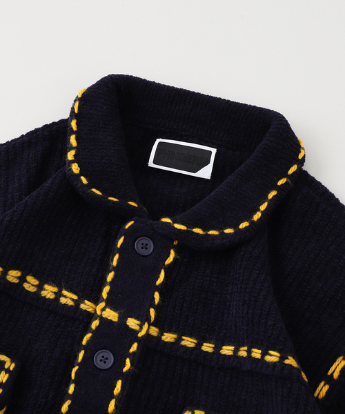 PHINGERIN(フィンガリン)の「PHINGERIN / フィンガリン PG1 KNIT(ブルゾン・メンズ・ネイビー/ベージュ/ピンク・SMALL/MEDIUM)」の5枚目の写真