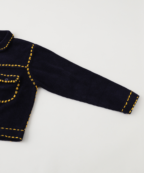 PHINGERIN(フィンガリン)の「PHINGERIN / フィンガリン PG1 KNIT(ブルゾン・メンズ・ネイビー/ベージュ/ピンク・SMALL/MEDIUM)」の6枚目の写真
