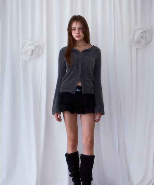 ROSEFRANTZ（ロゼフランツ）の「Hairy Slim Fur Cardigan [Charcoal]（カーディガン/ボレロ・レディース・ダークグレー・OS）」の7枚目の写真