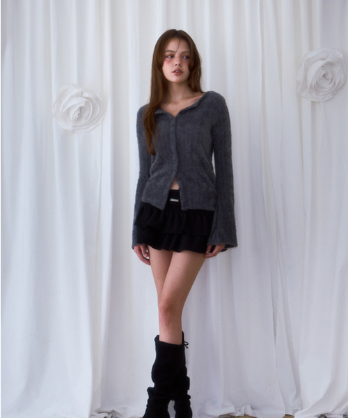 ROSEFRANTZ（ロゼフランツ）の「Hairy Slim Fur Cardigan [Charcoal]（カーディガン/ボレロ・レディース・ダークグレー・OS）」の8枚目の写真