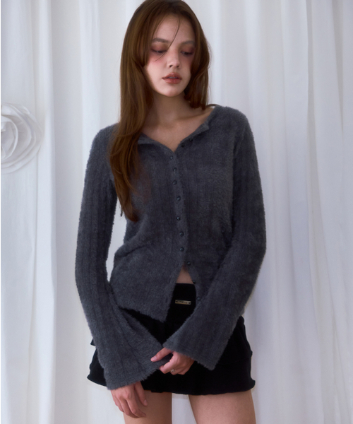 ROSEFRANTZ（ロゼフランツ）の「Hairy Slim Fur Cardigan [Charcoal]（カーディガン/ボレロ・レディース・ダークグレー・OS）」の9枚目の写真
