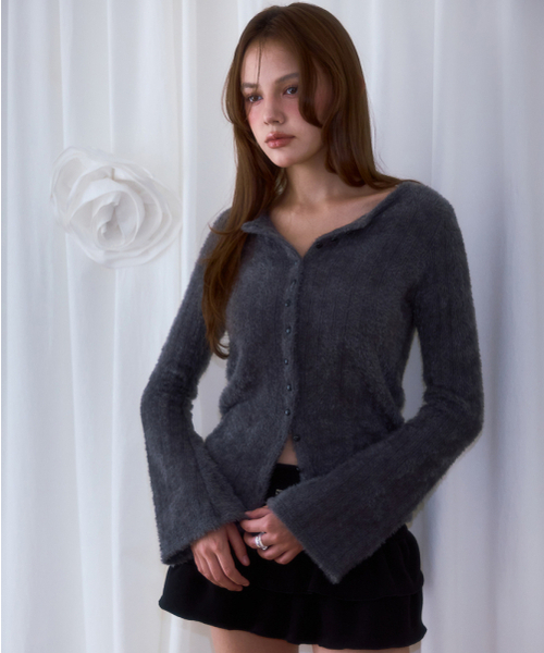 ROSEFRANTZ（ロゼフランツ）の「Hairy Slim Fur Cardigan [Charcoal]（カーディガン/ボレロ・レディース・ダークグレー・OS）」の11枚目の写真