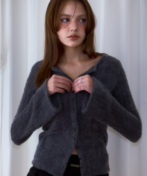 ROSEFRANTZ（ロゼフランツ）の「Hairy Slim Fur Cardigan [Charcoal]（カーディガン/ボレロ・レディース・ダークグレー・OS）」の12枚目の写真