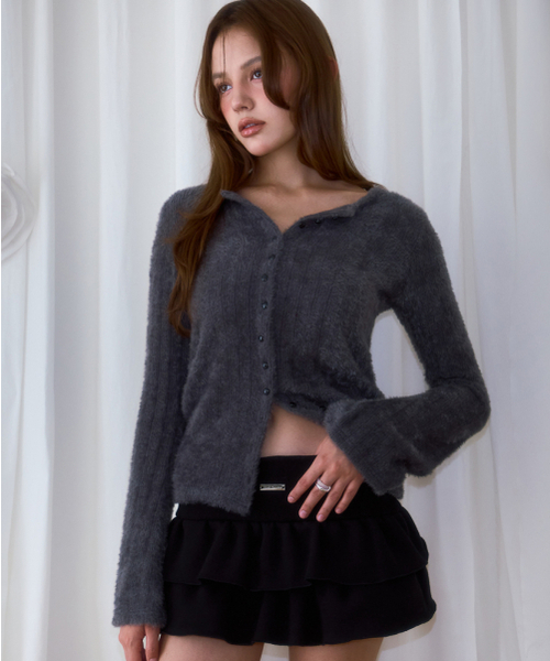 ROSEFRANTZ（ロゼフランツ）の「Hairy Slim Fur Cardigan [Charcoal]（カーディガン/ボレロ・レディース・ダークグレー・OS）」の2枚目の写真