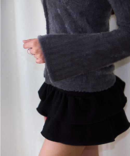 ROSEFRANTZ（ロゼフランツ）の「Hairy Slim Fur Cardigan [Charcoal]（カーディガン/ボレロ・レディース・ダークグレー・OS）」の4枚目の写真