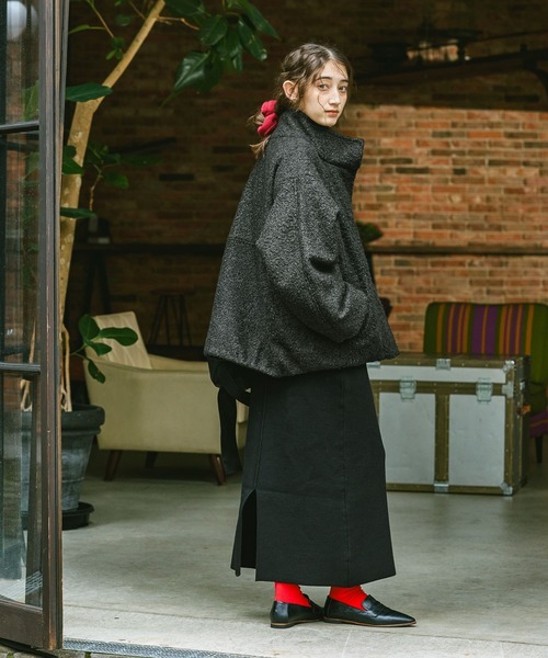 GEORGE'S（ジョージズ）の「カーリーボアブルゾン（ブルゾン・レディース・ブラック/グレー・SMALL/MEDIUM）」の7枚目の写真