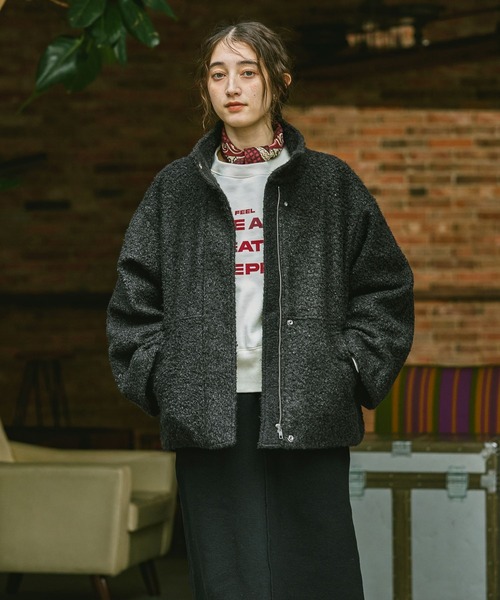 GEORGE'S（ジョージズ）の「カーリーボアブルゾン（ブルゾン・レディース・ブラック/グレー・SMALL/MEDIUM）」の8枚目の写真