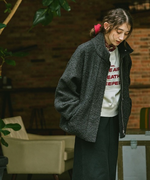 GEORGE'S（ジョージズ）の「カーリーボアブルゾン（ブルゾン・レディース・ブラック/グレー・SMALL/MEDIUM）」の10枚目の写真