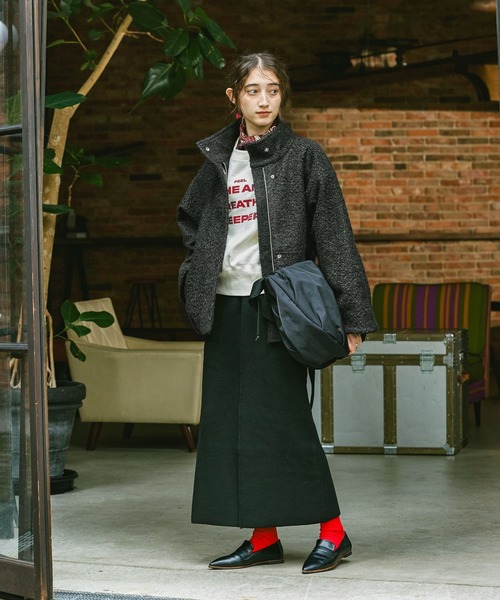 GEORGE'S（ジョージズ）の「カーリーボアブルゾン（ブルゾン・レディース・ブラック/グレー・SMALL/MEDIUM）」の3枚目の写真