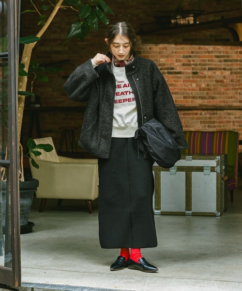 GEORGE'S（ジョージズ）の「カーリーボアブルゾン（ブルゾン・レディース・ブラック/グレー・SMALL/MEDIUM）」の6枚目の写真