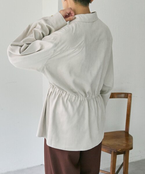ear PAPILLONNER（イアパピヨネ）の「スエードドロストチュニック【SUM1 STYLE】（シャツ/ブラウス・レディース・ブラック/ホワイト系その他・FREE）」の6枚目の写真